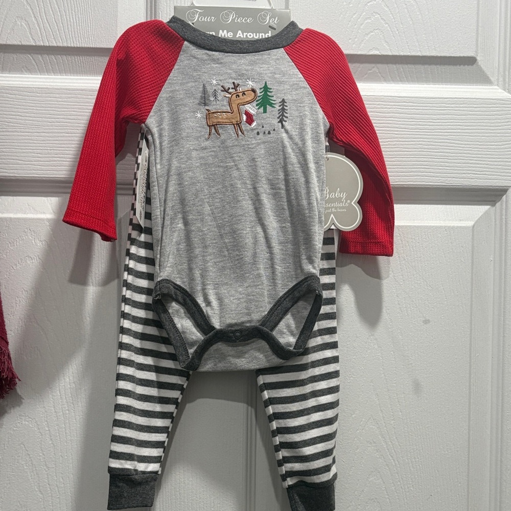 Striped Baby Outfit with Hat and Socks